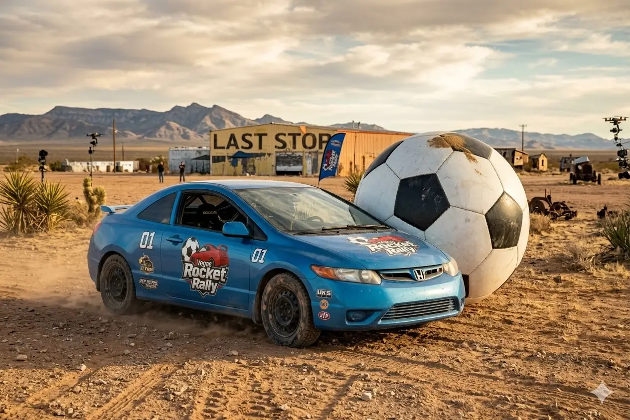 Rally setup in desert